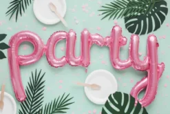 Ballongbanner - "Party" - Rosa Folie