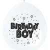 Ballonger - "Birthday Boy" - Blå og Hvit