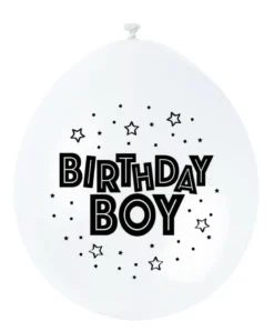 Ballonger - "Birthday Boy" - Blå og Hvit