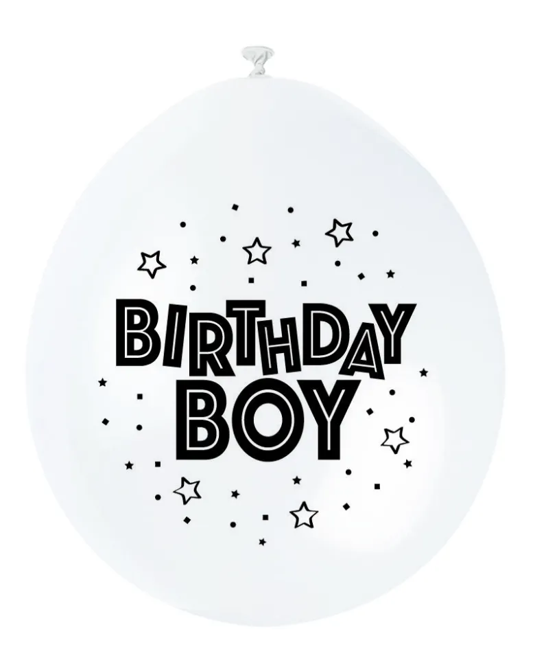 Ballonger - "Birthday Boy" - Blå og Hvit