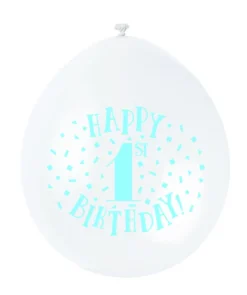 Ballonger - Første Bursdag - Blå og Hvit