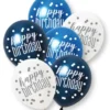 Ballonger - Happy Birthday - Blå & Sølv