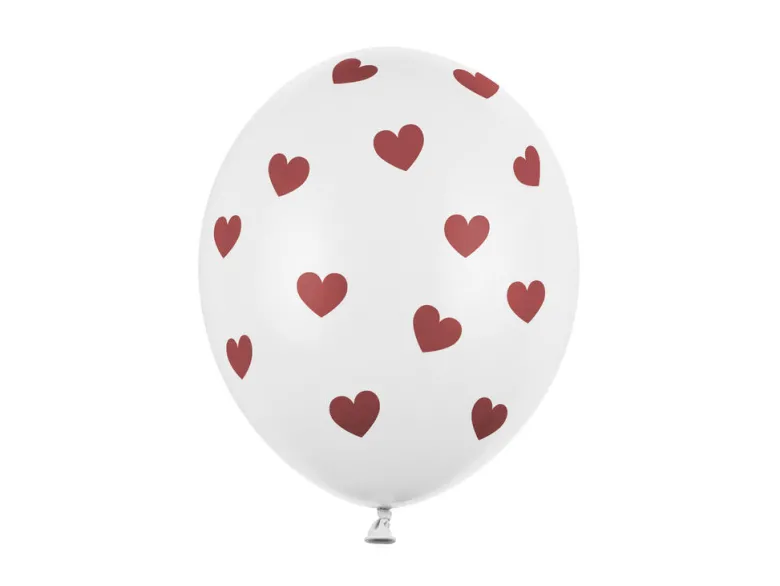 Ballonger - Hvit & Røde Hjerter