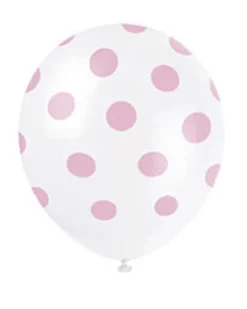 Ballonger med Prikker - Hvit og Rosa