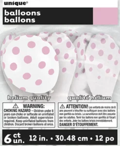 Ballonger med Prikker - Hvit og Rosa