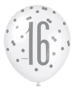 Ballonger - 16 År - Blå & Sølv