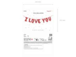 Ballongord - I LOVE YOU - Rød