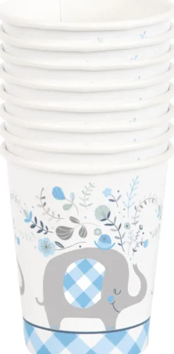 Blue Floral Elephant