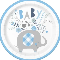 Blue Floral Elephant