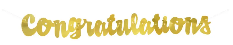 Bokstavbanner - “Congratulations" - Gull