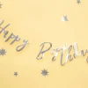 Bokstavbanner - "Happy Birthday" - Sølv