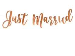 Bokstavbanner - Just Married - Rosegull