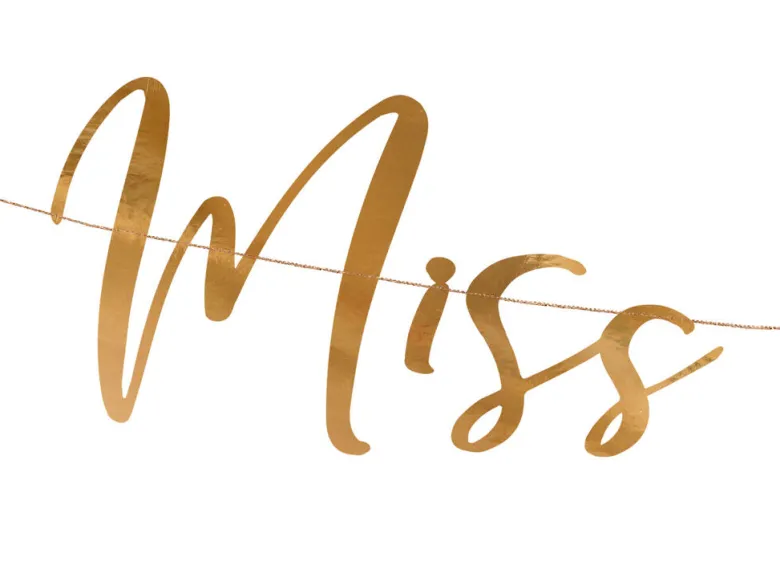Bokstavbanner - "Miss to Mrs" - Rosegull