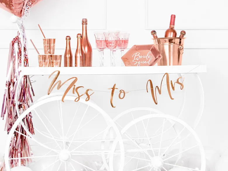 Bokstavbanner - "Miss to Mrs" - Rosegull