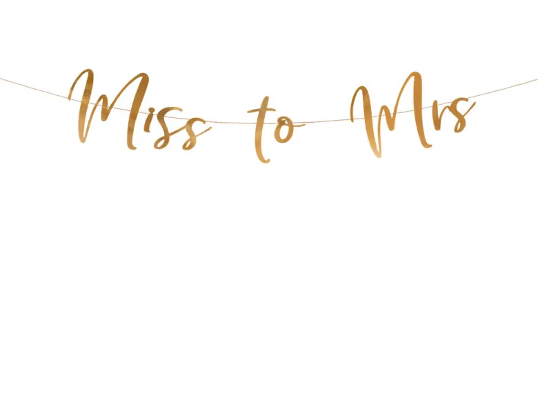 Bokstavbanner - "Miss to Mrs" - Rosegull