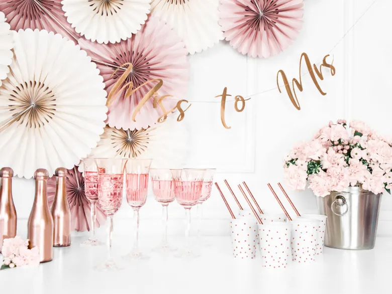 Bokstavbanner - "Miss to Mrs" - Rosegull