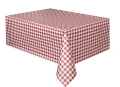 Bordduk Plast - Gingham Rød