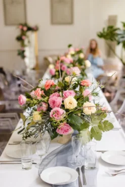 Bordløper - Organza - Sølv