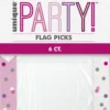 Cocktailpinner Picks Flagg - Rosa & Sølv