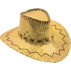 Cowboyhatt - Gull med paljetter