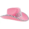 Cowboyhatt - Rosa med paljetter og krone