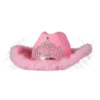 Cowboyhatt - Rosa med pels