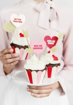 Cupcaketopper - Hjerte - Gull
