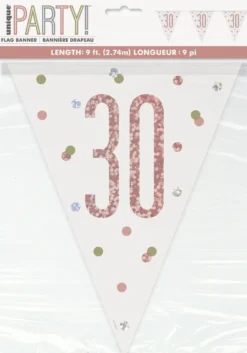Flaggbanner - 30 År - Rosegull