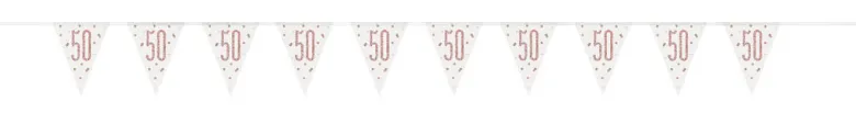 Flaggbanner - 50 År - Rosegull