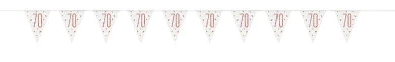Flaggbanner - 70 År - Rosegull