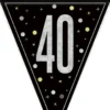 Flaggbanner - 40 År - Sort & Sølv