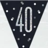 Flaggbanner - 40 År - Sort & Sølv