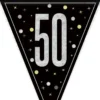 Flaggbanner - 50 År - Sort & Sølv