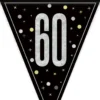 Flaggbanner - 60 År - Sort & Sølv