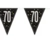 Flaggbanner - 70 År - Sort & Sølv