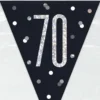 Flaggbanner - 70 År - Sort & Sølv