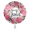 Folieballong - Baby Jente - Rosa Prikker
