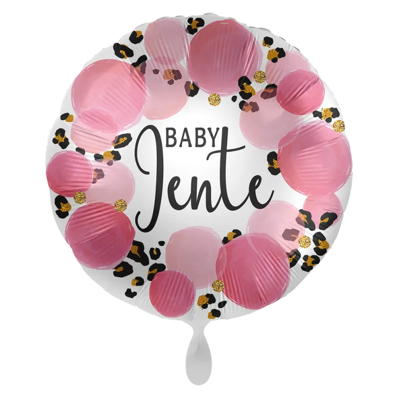 Folieballong - Baby Jente - Rosa Prikker