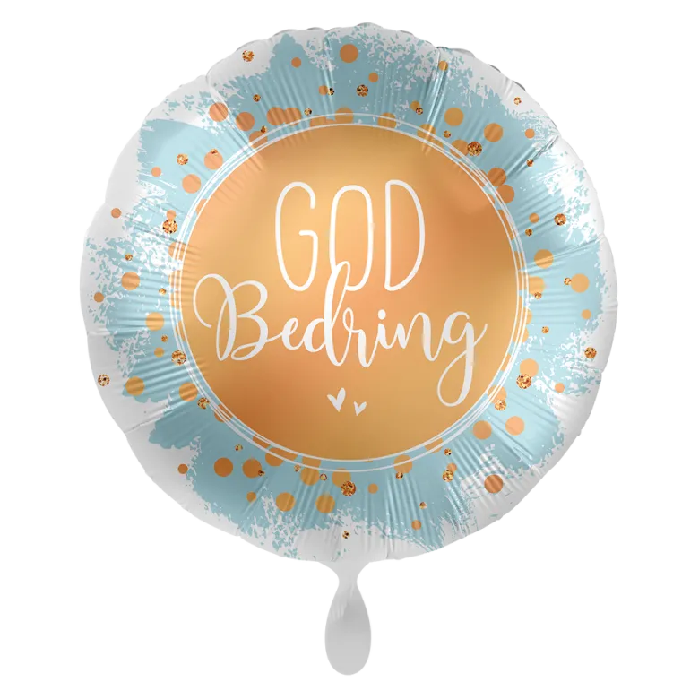 Folieballong - God Bedring - Gull & Blå