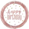 Folieballong - Happy Birthday - Rosegull