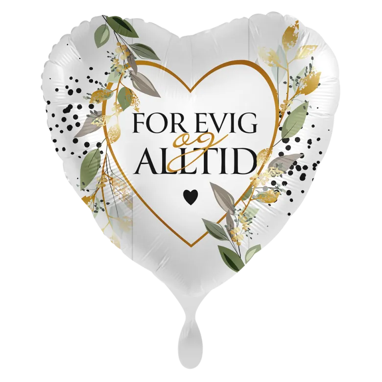 Folieballong Hjerte - For Evig og Alltid