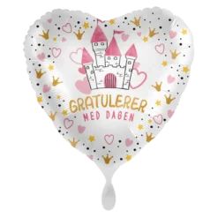 Folieballong Hjerte - Gratulerer - Slott