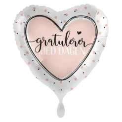 Folieballong Hjerte - Gratulerer