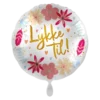 Folieballong - "Lykke Til" - Blomster