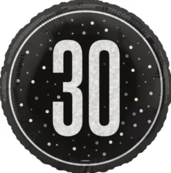 Folieballong - 30 År Sort