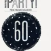 Folieballong - 60 År - Sort & Sølv