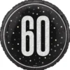 Folieballong - 60 År - Sort & Sølv