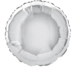 Folieballong - Rund - Sølv