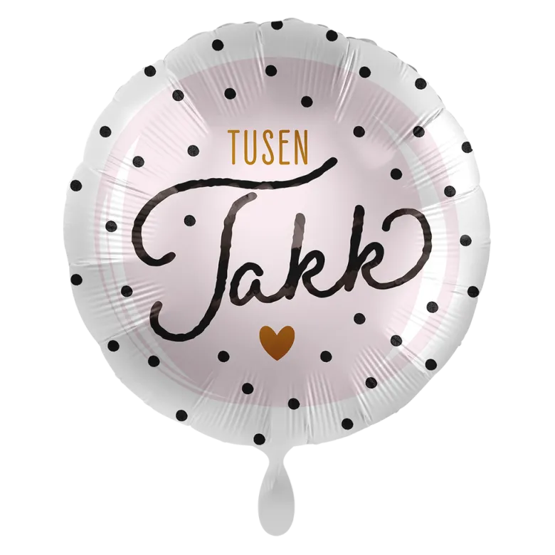 Folieballong - "Tusen Takk" - Prikker