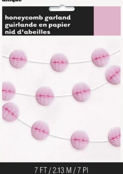 Girlander med Honeycombs - Rosa Lys